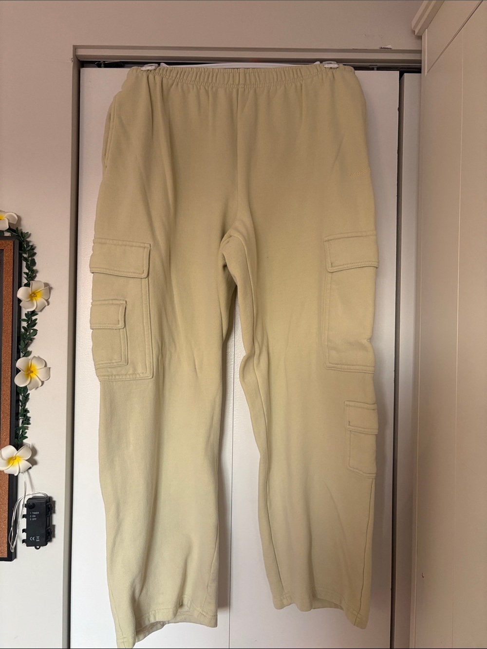 Garage Women’s Cargo Sweatpants in Light Tan
